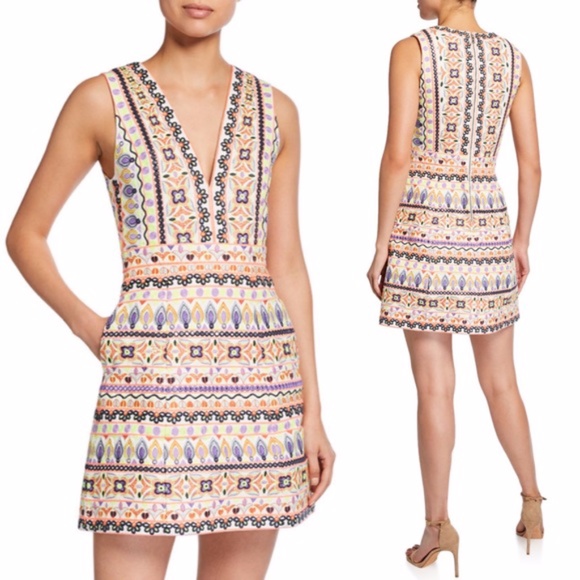 Alice + Olivia Dresses & Skirts - Alice + Olivia Patty Embroidered V-Neck Mini Dress